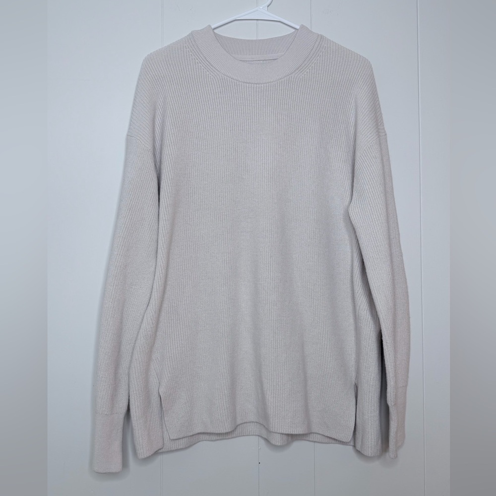 lululemon Merino Wool-Blend Ribbed Crew Sweater - size 12 - white opal